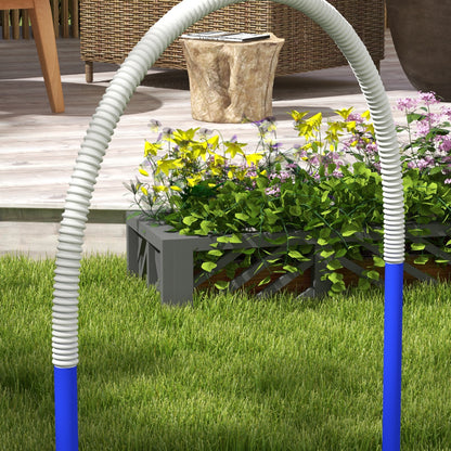 Dog Agility Training Equipment, Dog Agility Set, 4-piece hurdle set for older dogs, dog training set with carrying bag, Blue+White, 88 x 64 x 95 cm