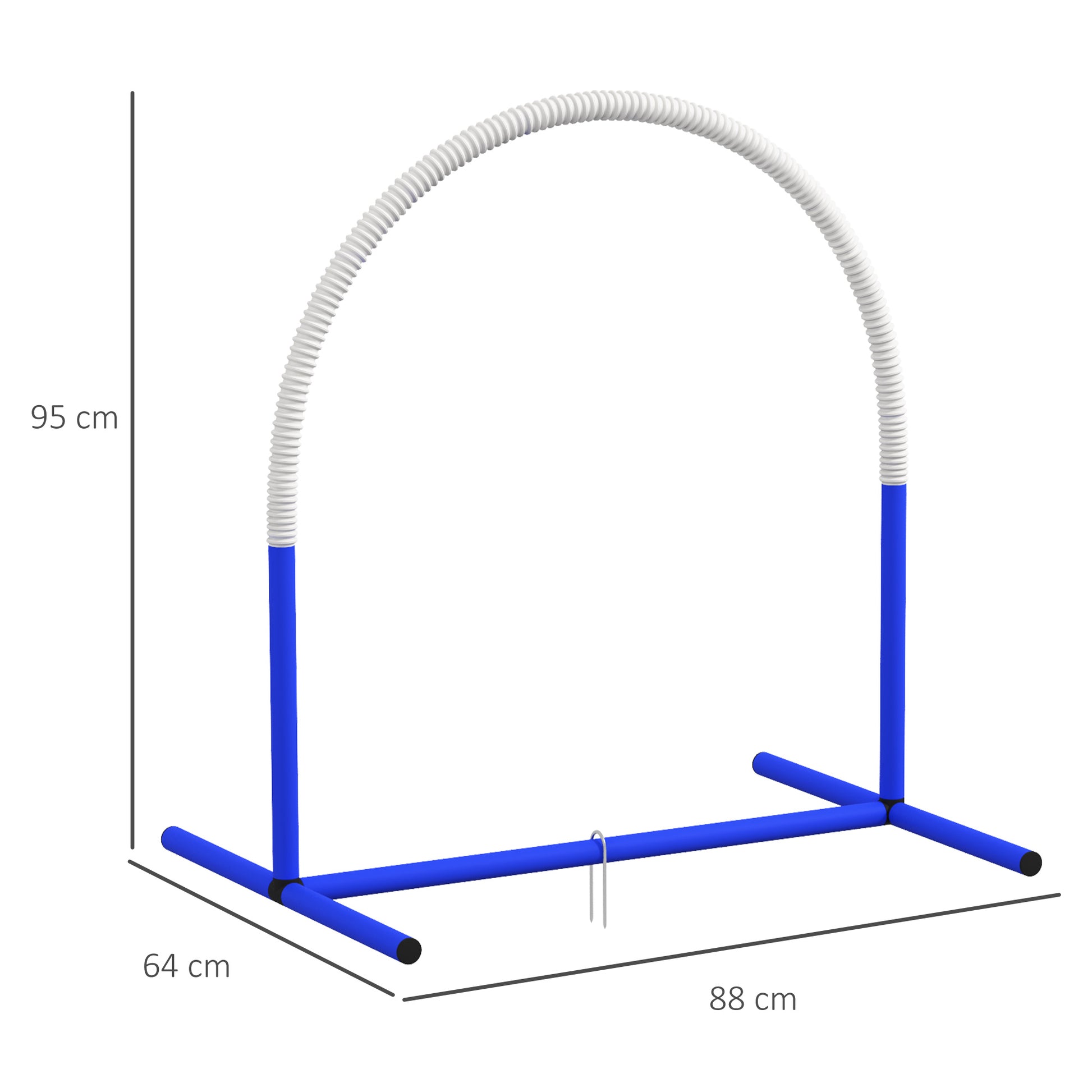 Dog Agility Training Equipment, Dog Agility Set, 4-piece hurdle set for older dogs, dog training set with carrying bag, Blue+White, 88 x 64 x 95 cm