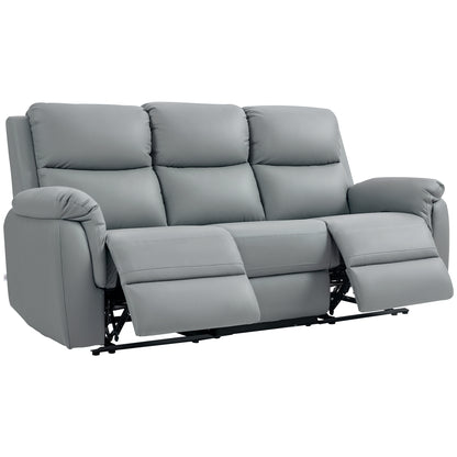 TV Armchair Recliner with Reclining Function, 3 Seater Sofa TV Chair with Pocket Springs, Double Reclining Chair, Footrest, Quick Assembly for Living Room, Dark Grey
