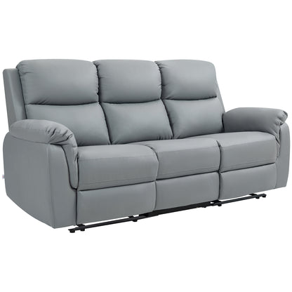 TV Armchair Recliner with Reclining Function, 3 Seater Sofa TV Chair with Pocket Springs, Double Reclining Chair, Footrest, Quick Assembly for Living Room, Dark Grey