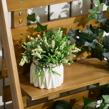 Raised Garden Bed with Trellis, Plant Box with 3 Shelves, Flower Box with Trellis, for Climbing Plants, Garden, Patio, Made of Wood, Brown, 63 x 39 x 160 cm