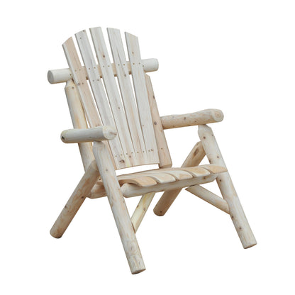 Weatherproof Adirondack Chair Wooden Outdoor Garden Chair with High Backrest and Armrests Balcony Chair Garden Seat for Garden, Terrace, Balcony 83cm x 68cm x 101cm Natural
