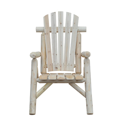 Weatherproof Adirondack Chair Wooden Outdoor Garden Chair with High Backrest and Armrests Balcony Chair Garden Seat for Garden, Terrace, Balcony 83cm x 68cm x 101cm Natural