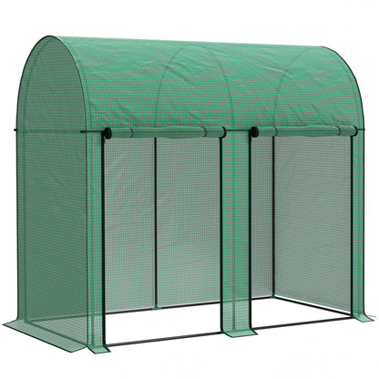 Greenhouse 2 m² Tomato Greenhouse 2 x 1 x 1.78 m 2 Roll-Up Zipper Doors Steel High-Density PE 140 g/m² UV Protection