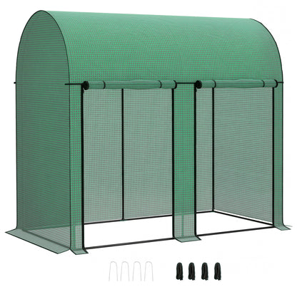 Greenhouse 2 m² Tomato Greenhouse 2 x 1 x 1.78 m 2 Roll-Up Zipper Doors Steel High-Density PE 140 g/m² UV Protection