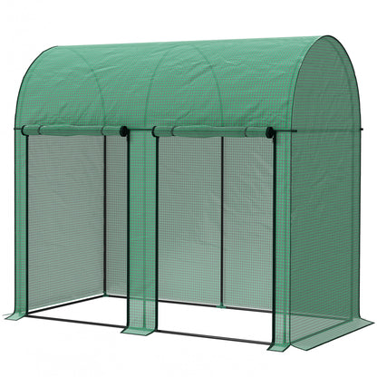 Greenhouse 2 m² Tomato Greenhouse 2 x 1 x 1.78 m 2 Roll-Up Zipper Doors Steel High-Density PE 140 g/m² UV Protection