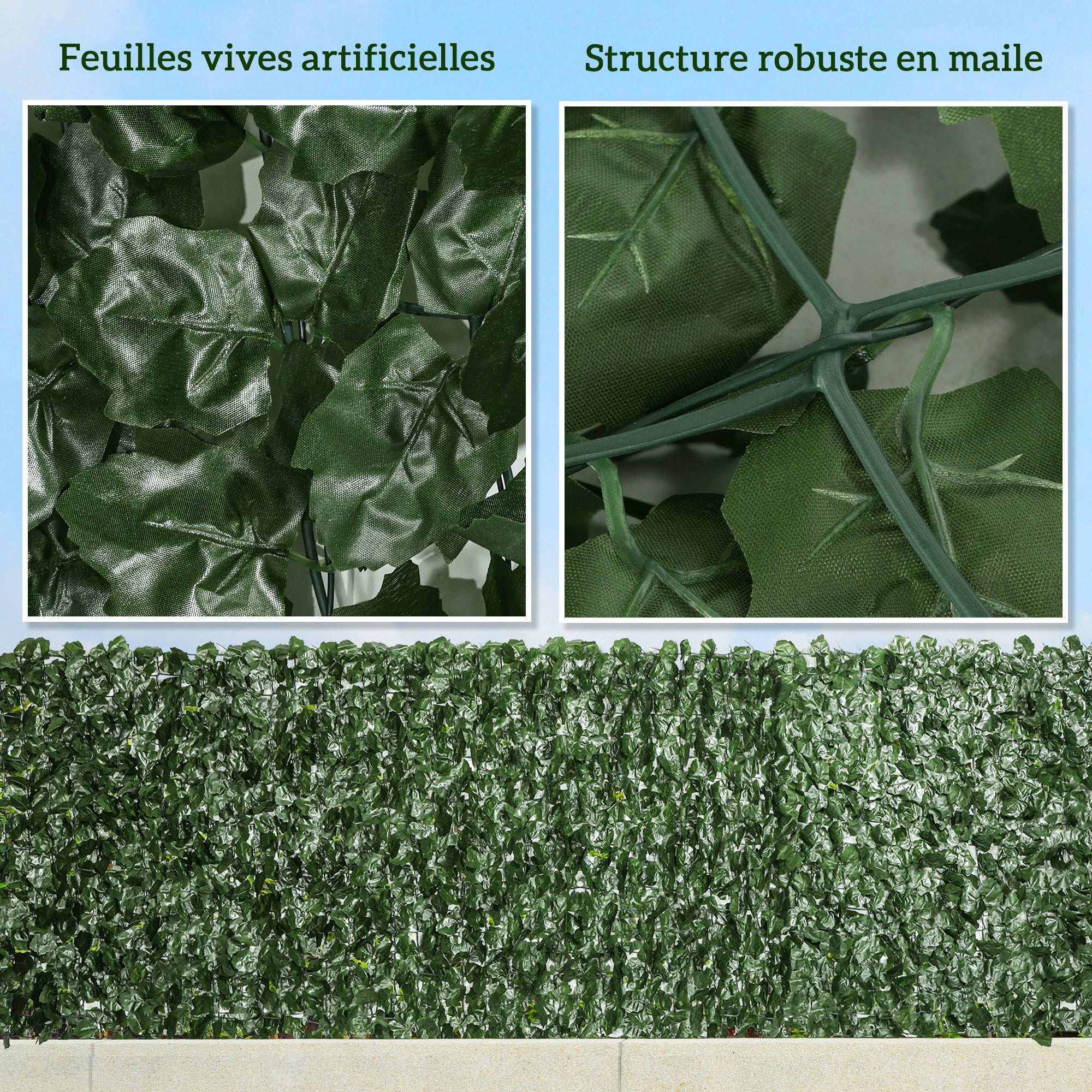 Artificial Hedge Privacy Screen Decoration Roll 3L x 1H m Realistic UV-Resistant Dark Green