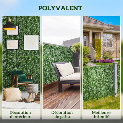 Artificial Hedge Privacy Screen Decoration Roll 3L x 1H m Realistic UV-Resistant Dark Green