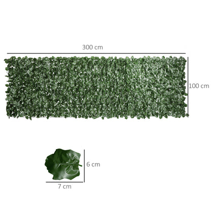 Artificial Hedge Privacy Screen Decoration Roll 3L x 1H m Realistic UV-Resistant Dark Green