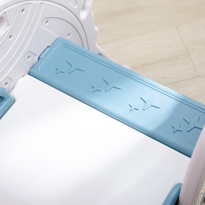 Children's Slide for 18-36 Months Kids 157 cm with 3 Non-Slip Steps Load 30 kg for Indoor Blue and Gray