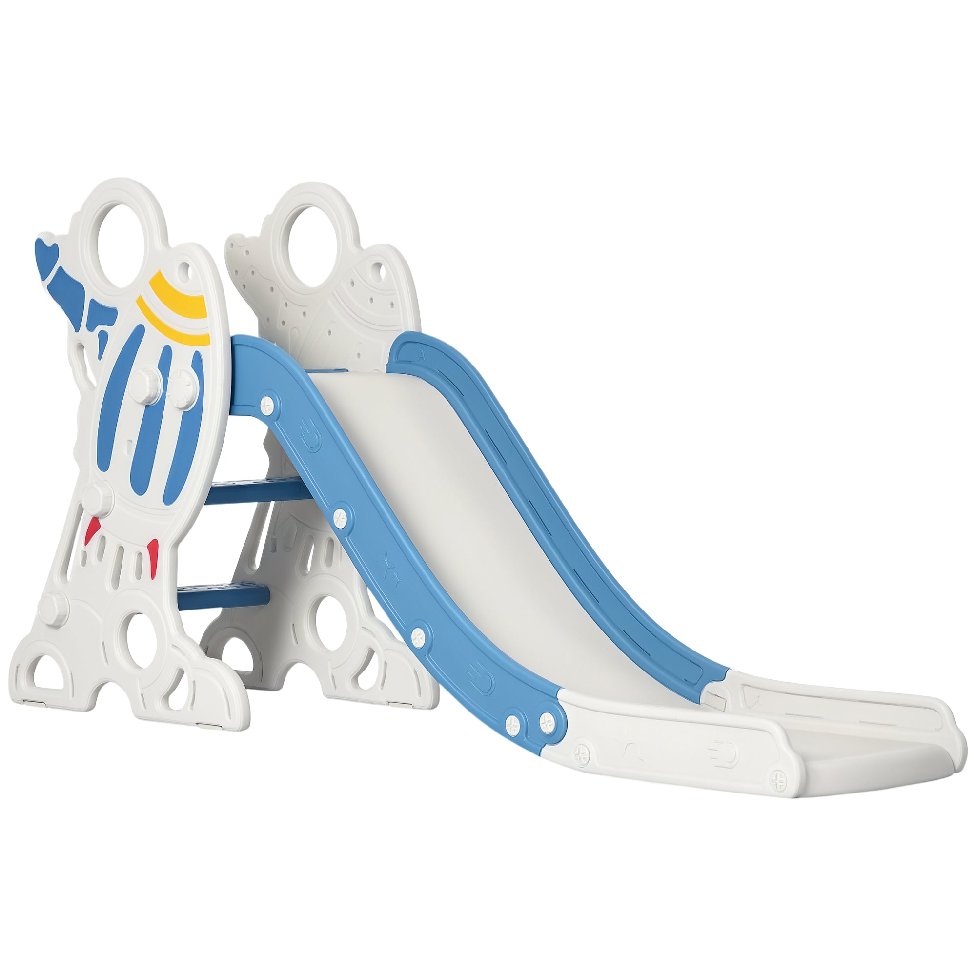 Children's Slide for 18-36 Months Kids 157 cm with 3 Non-Slip Steps Load 30 kg for Indoor Blue and Gray