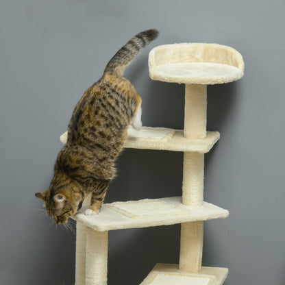 Cat Tree 100 cm Cat Tower with Sisal Posts, Large Platform, Multi-Level Cat Scratching Tree, Climbing Tree, for Small & Medium Cats, Beige