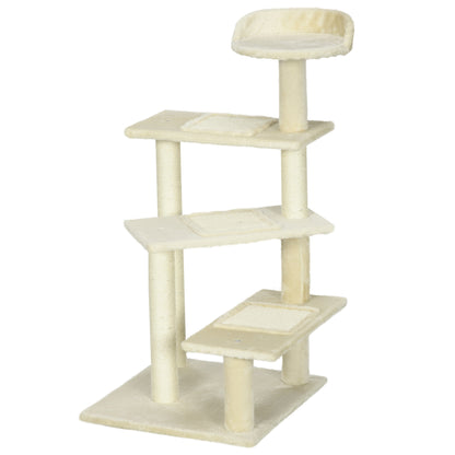 Cat Tree 100 cm Cat Tower with Sisal Posts, Large Platform, Multi-Level Cat Scratching Tree, Climbing Tree, for Small & Medium Cats, Beige