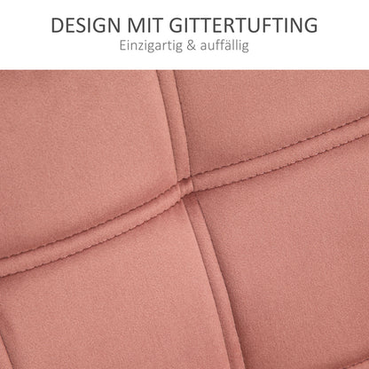 Chair Living Room Wing Chair Lounge Chair Recliner with Rubberwood Legs, Reading Chair with Velvet Look, Upholstered Chair for Bedroom, Scandinavian, Pink