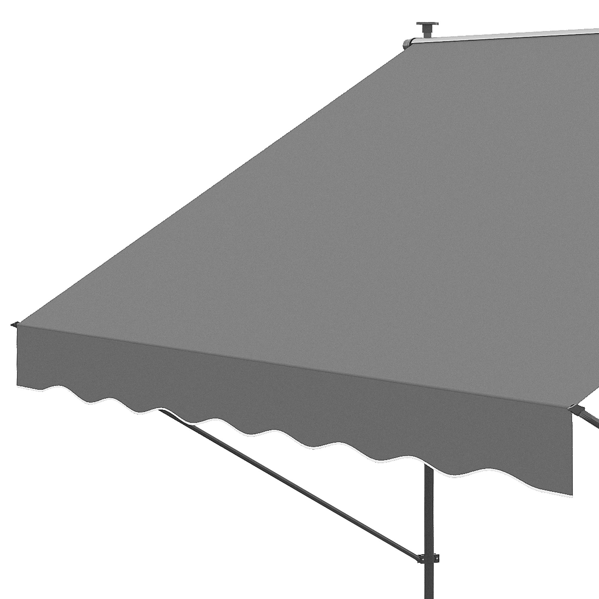Manual Retractable Awning for Balcony with Adjustable Height Crank and Sun Protection for Terrace Garden Gray