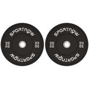 SPORTNOW 2-Piece Barbell Weights Set, 2 x 20kg Weights, Weight Plate Set, Weight Plates for 5 cm Barbell, Ø 50 mm Bore, Black