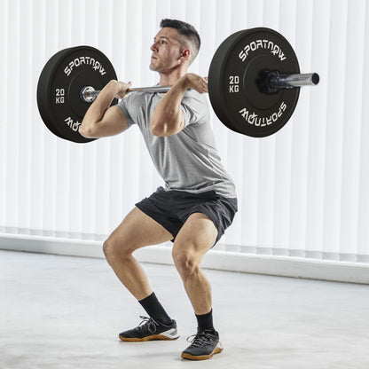 SPORTNOW 2-Piece Barbell Weights Set, 2 x 20kg Weights, Weight Plate Set, Weight Plates for 5 cm Barbell, Ø 50 mm Bore, Black