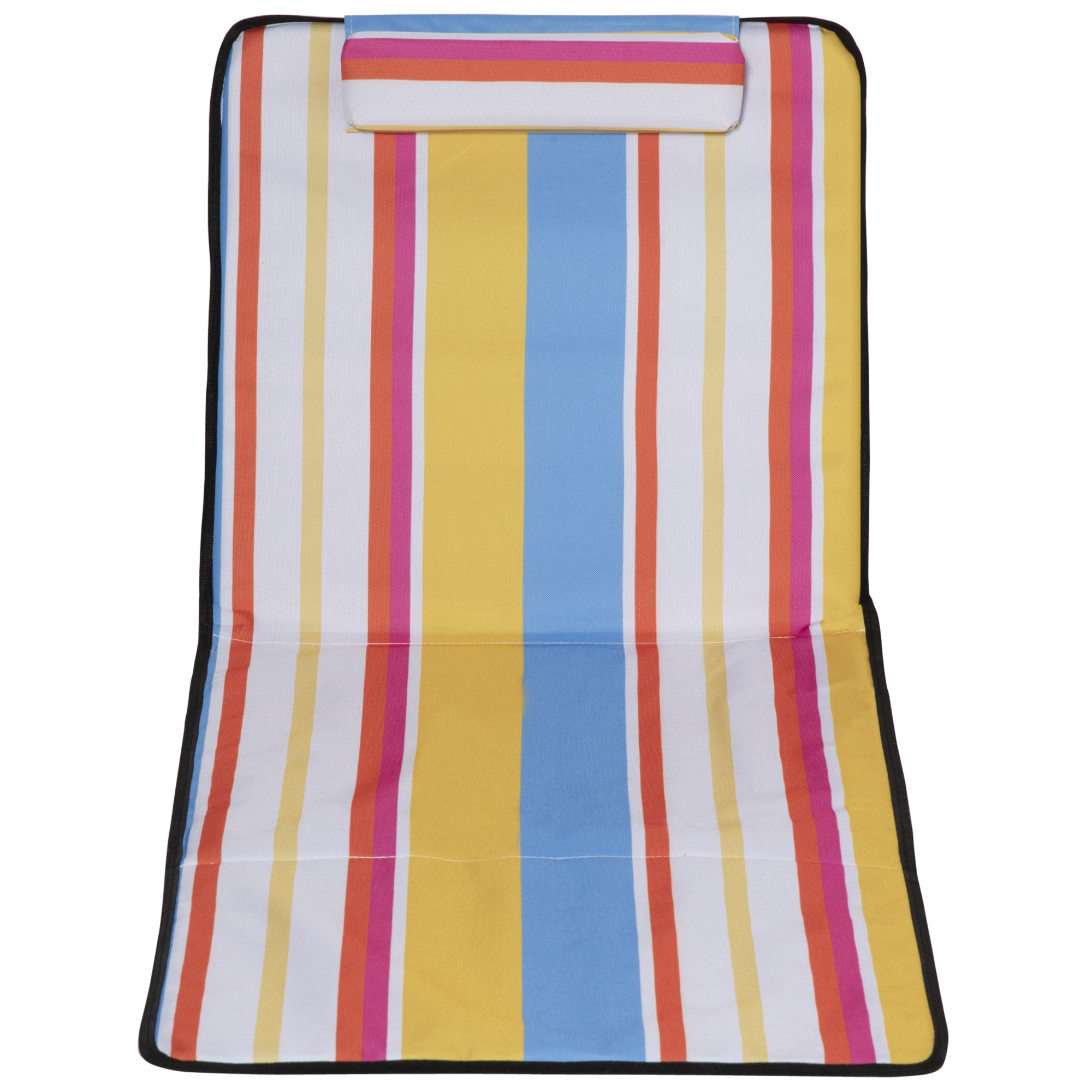 2-Piece Set Folding Sun Lounger Beach Chairs Beach Chair with Adjustable Backrest Head Pillow Carry Bag Lightweight Portable Beach Mat, Outdoor Sun Mat for Garden, Pool 124 x 53 cm