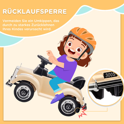 Slide Car, Children's Vehicle, Slider Vehicle with Storage Space, Children's Car with Rollover Protection Slider for 18-48 Months Children, Beige, 77.5 x 41.5 x 45 cm