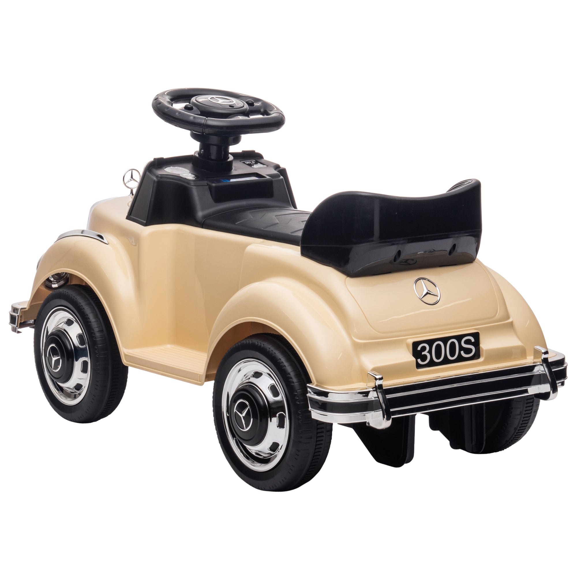 Slide Car, Children's Vehicle, Slider Vehicle with Storage Space, Children's Car with Rollover Protection Slider for 18-48 Months Children, Beige, 77.5 x 41.5 x 45 cm