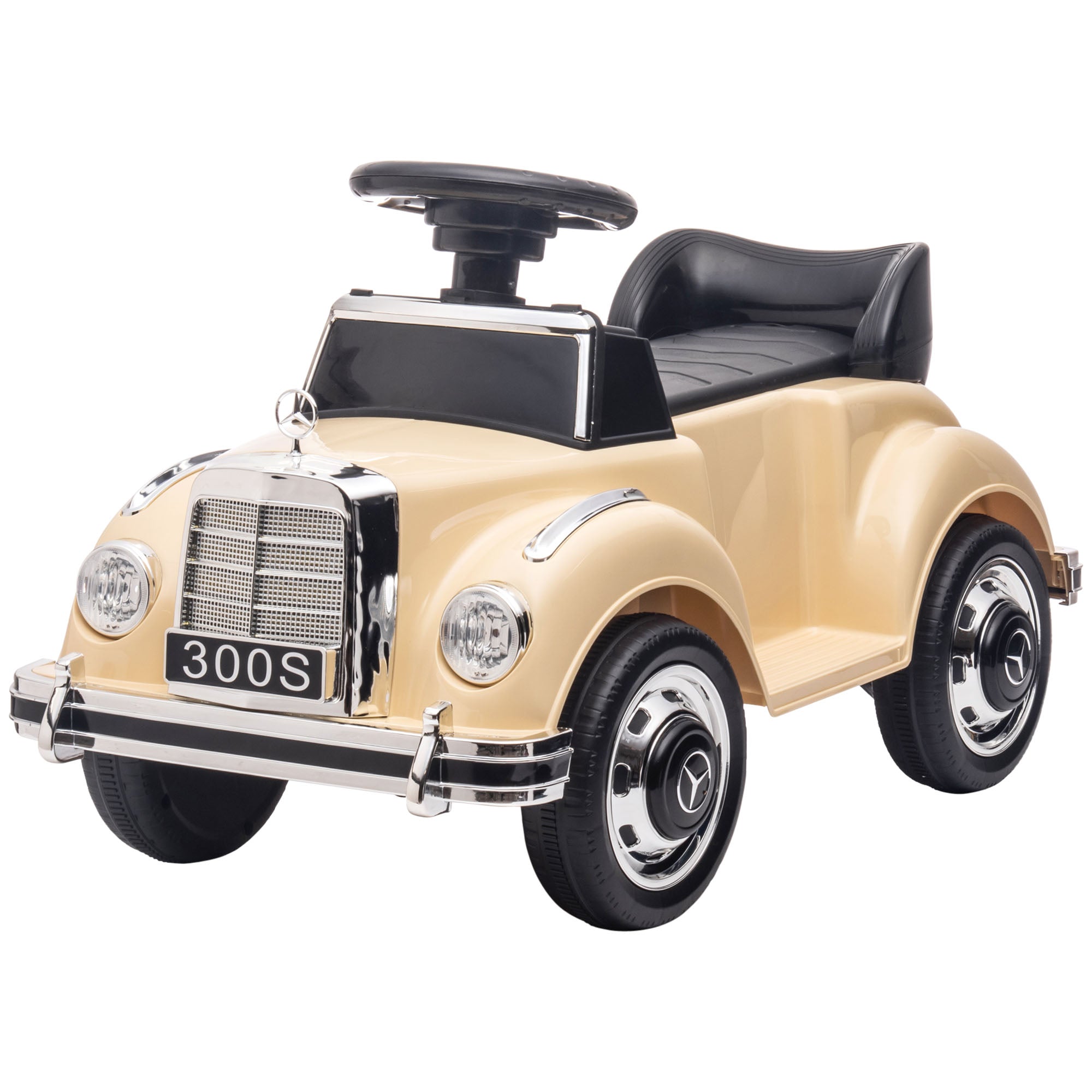 Slide Car, Children's Vehicle, Slider Vehicle with Storage Space, Children's Car with Rollover Protection Slider for 18-48 Months Children, Beige, 77.5 x 41.5 x 45 cm