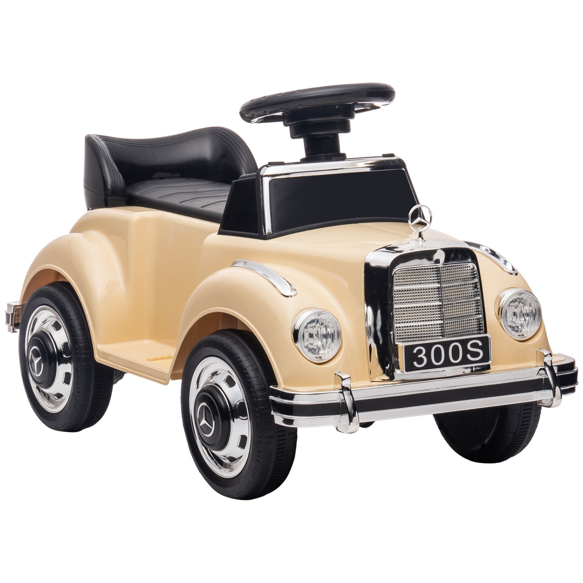 Slide Car, Children's Vehicle, Slider Vehicle with Storage Space, Children's Car with Rollover Protection Slider for 18-48 Months Children, Beige, 77.5 x 41.5 x 45 cm