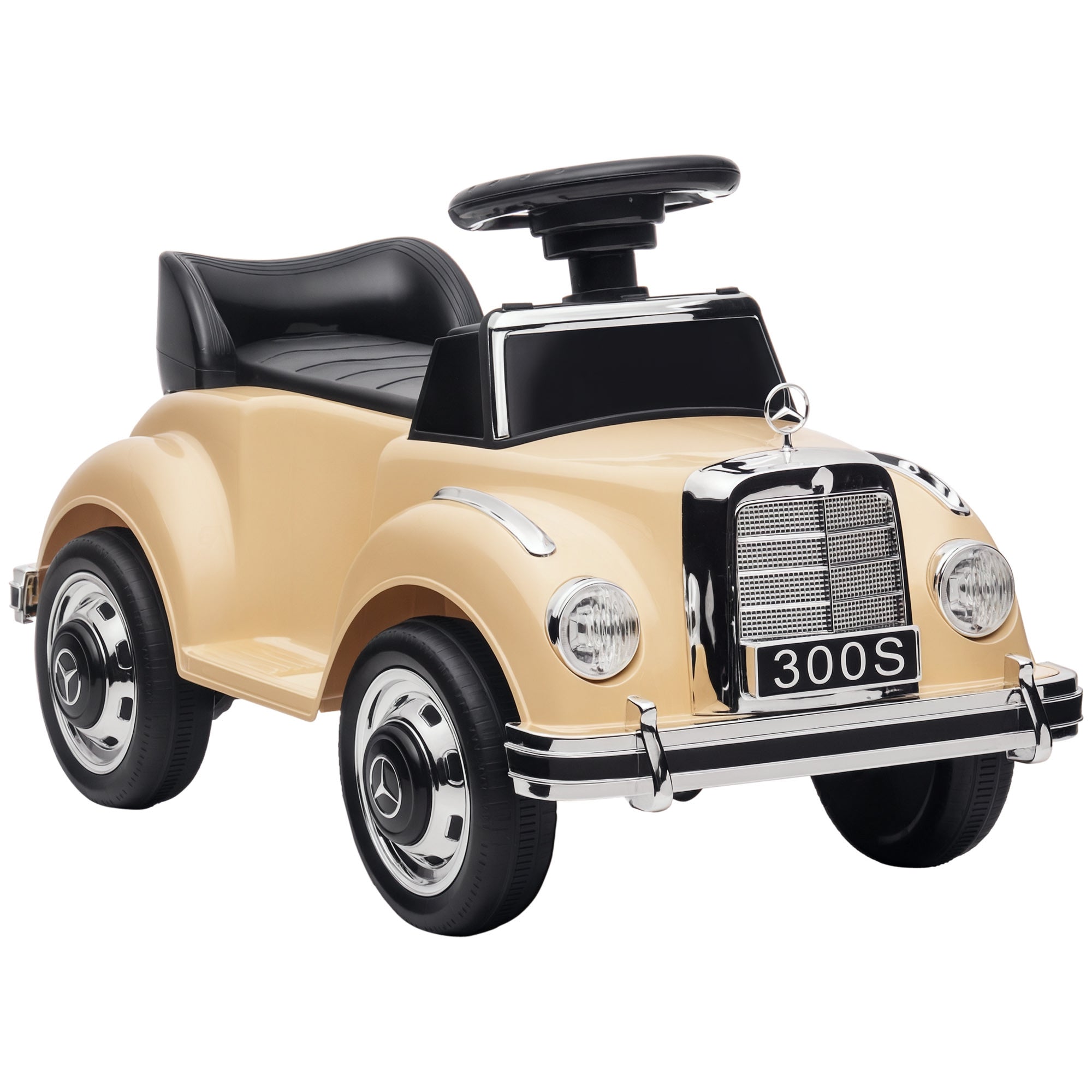 Slide Car, Children's Vehicle, Slider Vehicle with Storage Space, Children's Car with Rollover Protection Slider for 18-48 Months Children, Beige, 77.5 x 41.5 x 45 cm