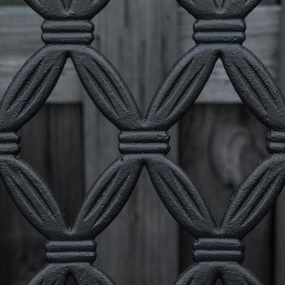 2-Seater Garden Bench with Decorative Backrest and Armrests for Terrace Balcony Patio Outdoor Load 240 kg Cast Iron and Steel 128x58.5x89 cm Black