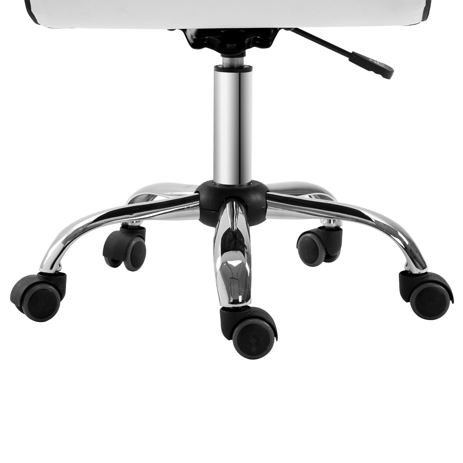 Home Office Chair Desk Chair in Faux Leather Adjustable Height Swivel Chair up to 120 kg Load Capacity, Makeup Chair for Study, Bedroom, White