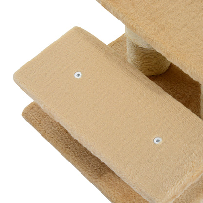 Dog Stairs 3 Steps 34 cm High Pet Stairs for Cat Dogs Foldable Cat Stairs Dog Ramp Entry Aid for Bed, Sofa, Couch Cream