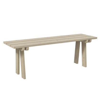 2-Seater Wooden Garden Bench 220 kg Load Outdoor Bench for Patio Terrace Pool 130x38x45 cm Natural