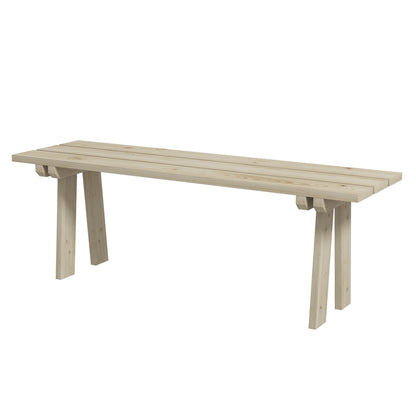 2-Seater Wooden Garden Bench 220 kg Load Outdoor Bench for Patio Terrace Pool 130x38x45 cm Natural