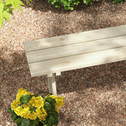 2-Seater Wooden Garden Bench 220 kg Load Outdoor Bench for Patio Terrace Pool 130x38x45 cm Natural