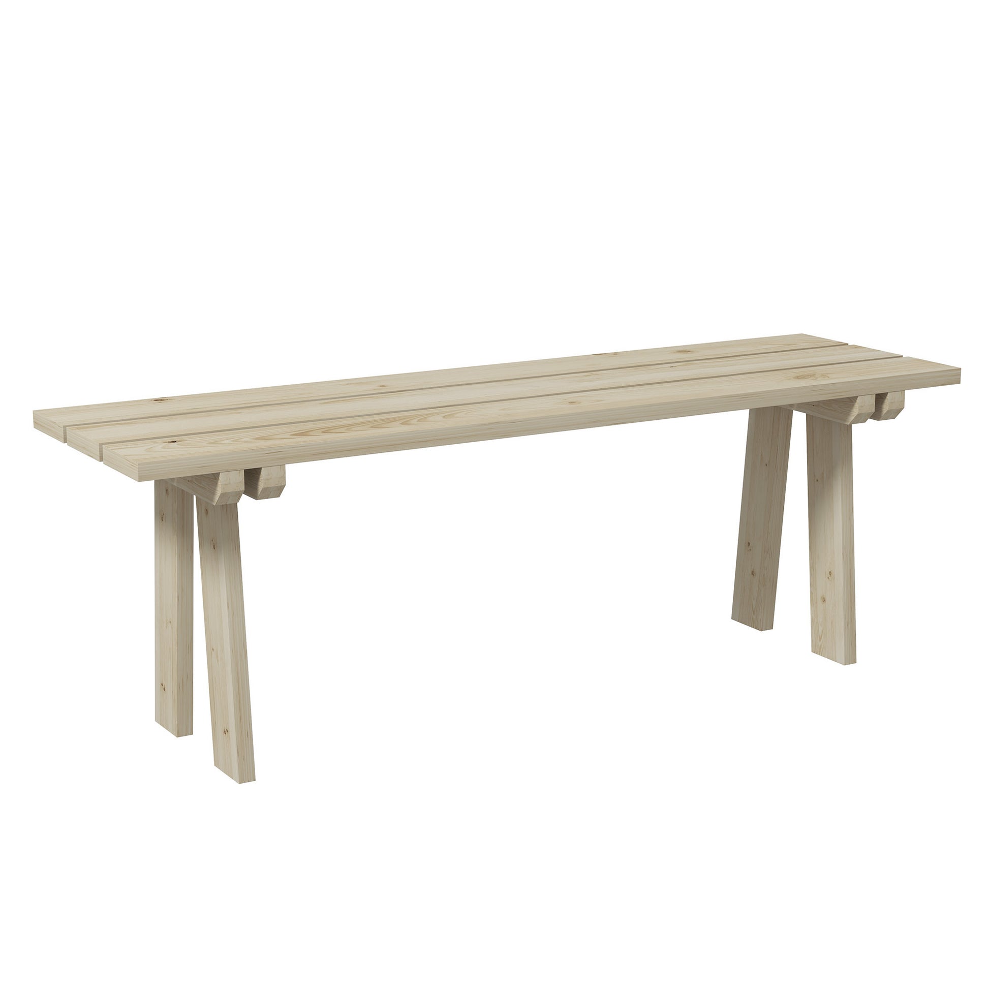 2-Seater Wooden Garden Bench 220 kg Load Outdoor Bench for Patio Terrace Pool 130x38x45 cm Natural