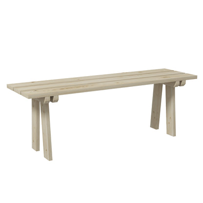2-Seater Wooden Garden Bench 220 kg Load Outdoor Bench for Patio Terrace Pool 130x38x45 cm Natural