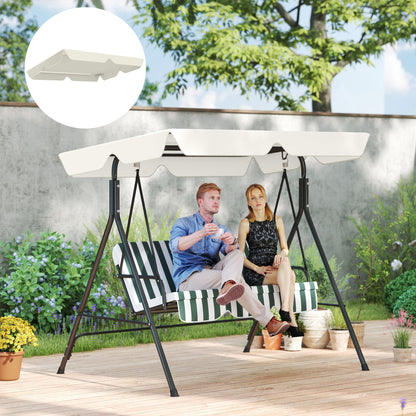 Replacement Canopy for 3 Seater Swing Waterproof UV30+, Swing Cover in Oxford Fabric 230g/m², for Garden, Patio, 210x145 cm, Cream