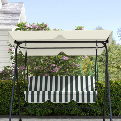 Replacement Canopy for 3 Seater Swing Waterproof UV30+, Swing Cover in Oxford Fabric 230g/m², for Garden, Patio, 210x145 cm, Cream