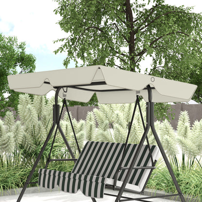 Replacement Canopy for 3 Seater Swing Waterproof UV30+, Swing Cover in Oxford Fabric 230g/m², for Garden, Patio, 210x145 cm, Cream
