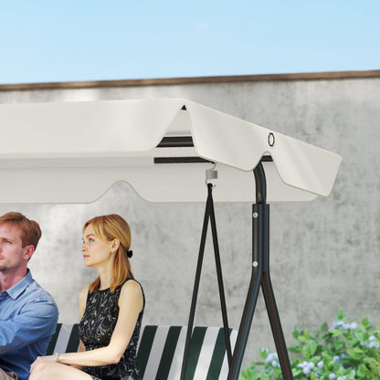 Replacement Canopy for 3 Seater Swing Waterproof UV30+, Swing Cover in Oxford Fabric 230g/m², for Garden, Patio, 210x145 cm, Cream