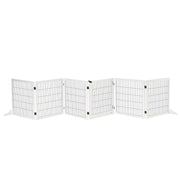 Dog Barrier Adjustable Pet Gate with Feet 432 x 70 cm Wooden Dog Gate Foldable Stair Gate Dog Barrier for Stairs, Doors, Hallway, 6 Panels, White