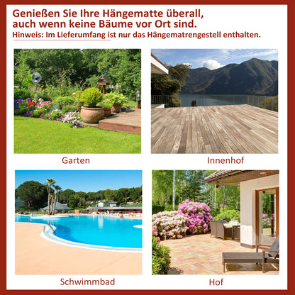 Hammock Stand for Hammock Hammock Stand with Hooks Garden Beach Metal 280 x 120 x 110 cm up to 120KG