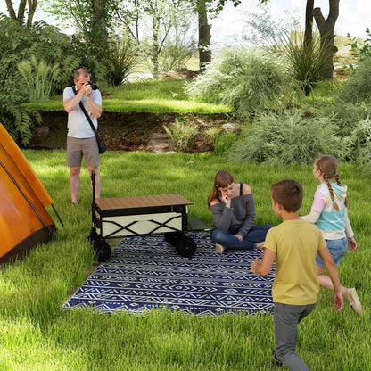 Outdoor Carpet Robust Weather-Resistant Outdoor Rug, Carpet with Boho Style, Outdoor Rug for Living Room Balcony Garden Terrace Bathroom Hall Kitchen, 182 x 274 cm Blue+White