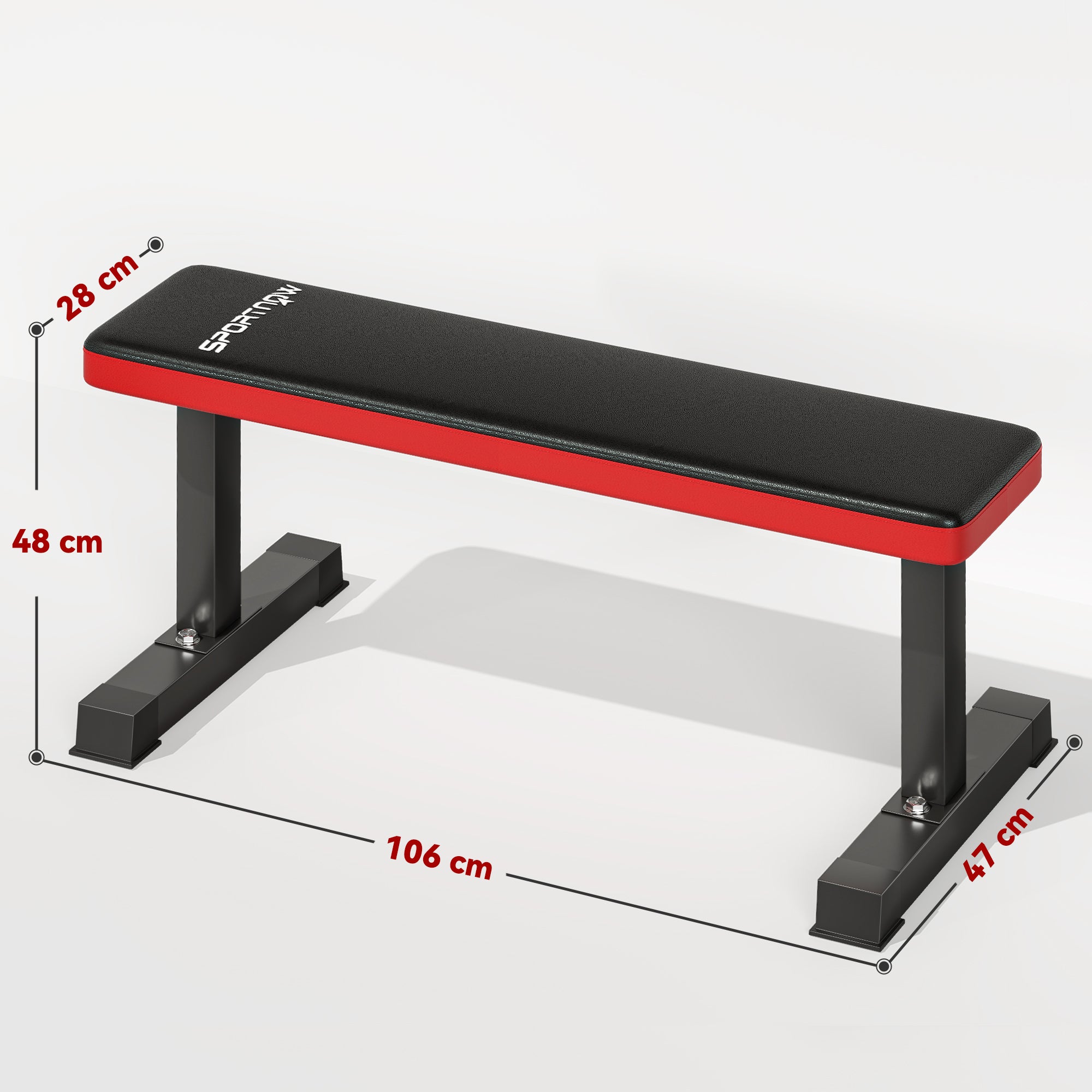 SPORTNOW Weight Bench Muscle Training Bench 300 kg Load Abdominal Bench for Full Body Training at Home Gym Black