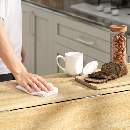 Extendable Bar Table with Drop-Leaf — High Kitchen Table with 1 Cabinet & 4 Open Compartments, Modern Two-Tone Design for Small Spaces, 45.7 x 31.3 x 35.6 in, Black