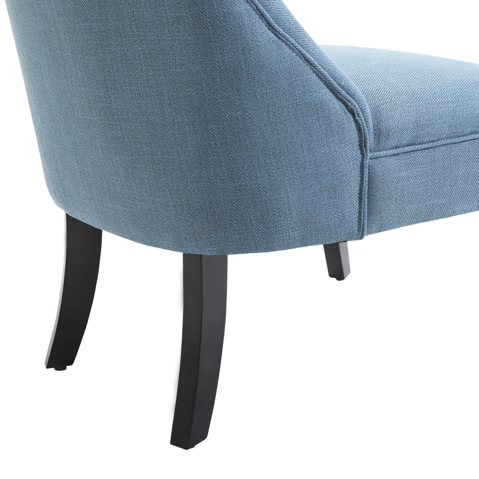 Armchair Living Room Relax Armchair Lounge Armchair Recliner with Back Pillow, Wooden Legs, Reading Armchair with Linen Look, Upholstered Armchair for Bedroom, Blue