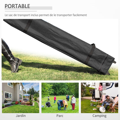 Pop-up Garden Gazebo Tent 3x3m Adjustable Height with 4 Removable Side Walls, Windows, Carry Bag with Wheels - White