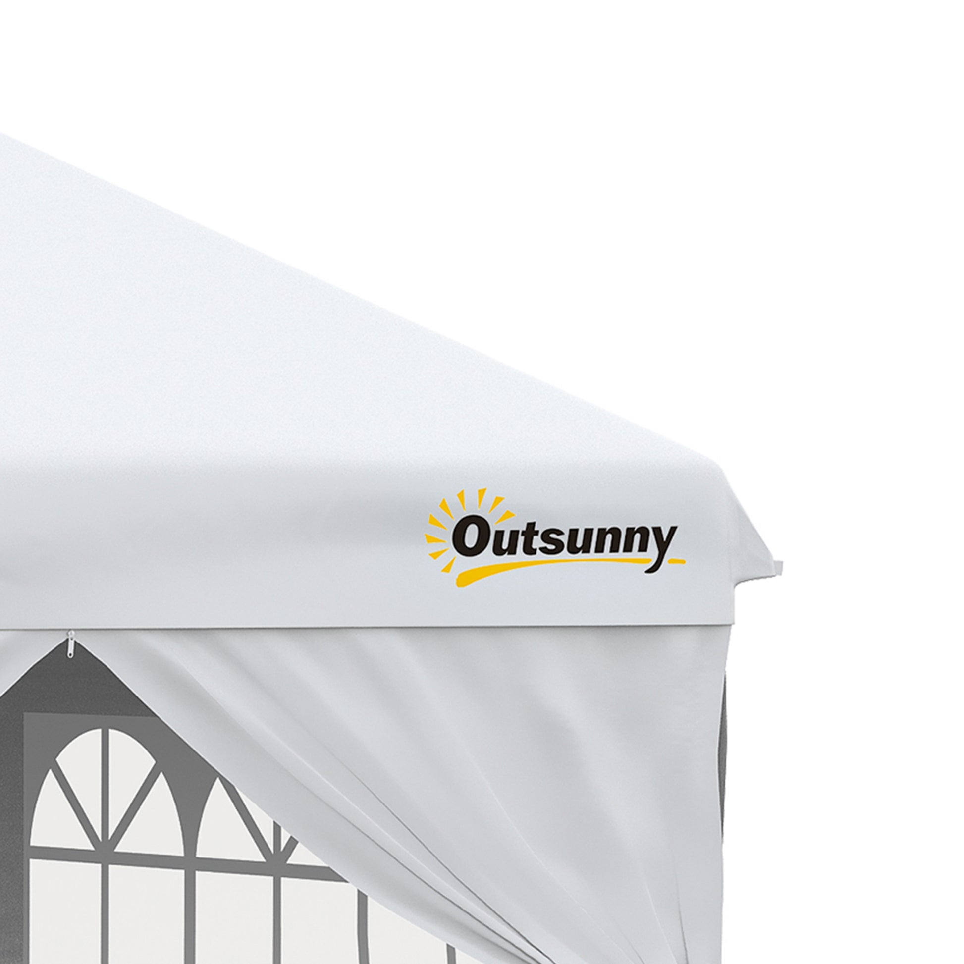 Pop-up Garden Gazebo Tent 3x3m Adjustable Height with 4 Removable Side Walls, Windows, Carry Bag with Wheels - White