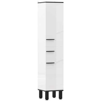 Bathroom Column Tall Bathroom Cabinet with Drawer 2 Doors and Adjustable Shelves Modern Bathroom Furniture Anti-tipping 34x32x170 cm White
