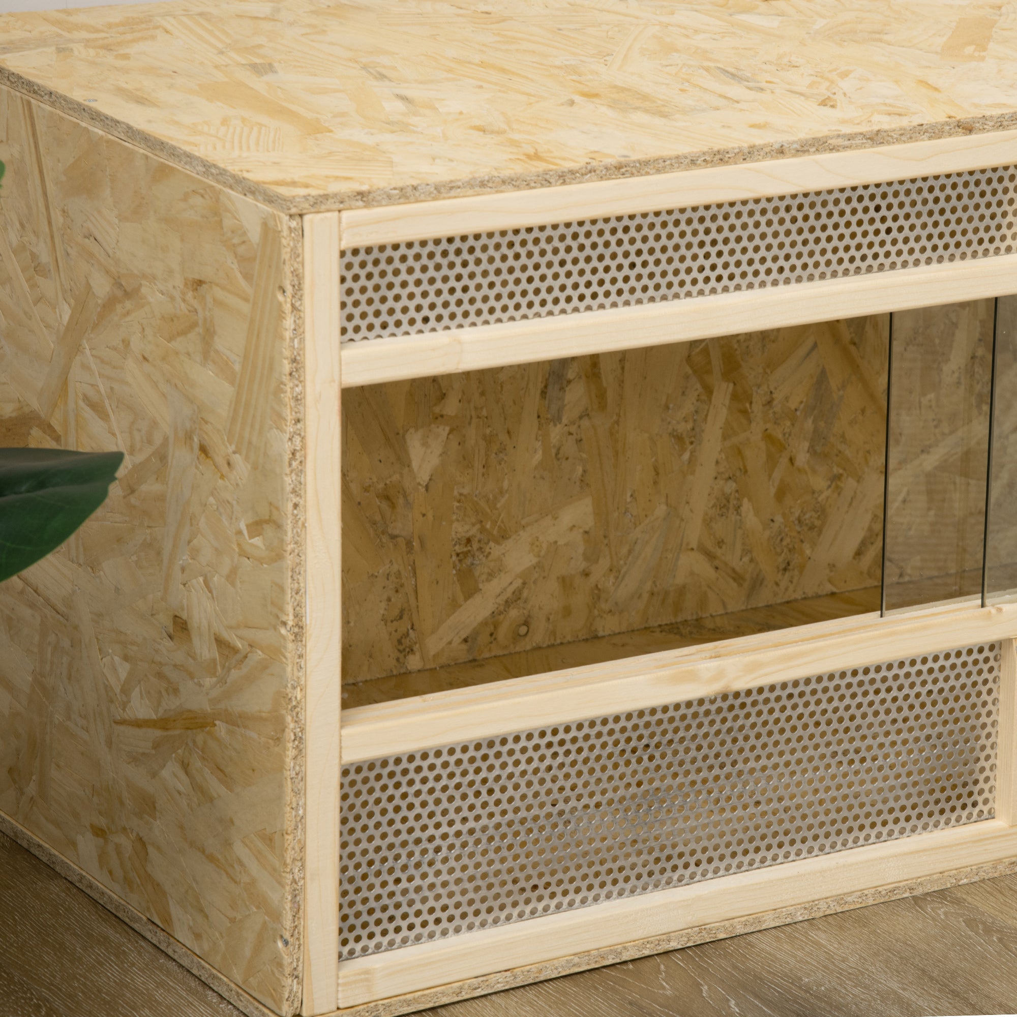 OSB Wood Terrarium for Reptiles with Sliding Glass Door - 100 x 47 x 47 cm
