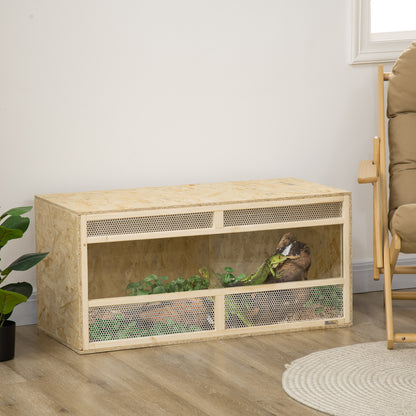 OSB Wood Terrarium for Reptiles with Sliding Glass Door - 100 x 47 x 47 cm